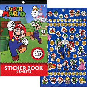 SUPER MARIO Sticker Book - 4 Sheets Over 300 Stickers