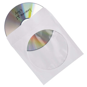 CD/DVD Paper Sleeves-with Clear Window and Flap - 1 Single  Sleeve
