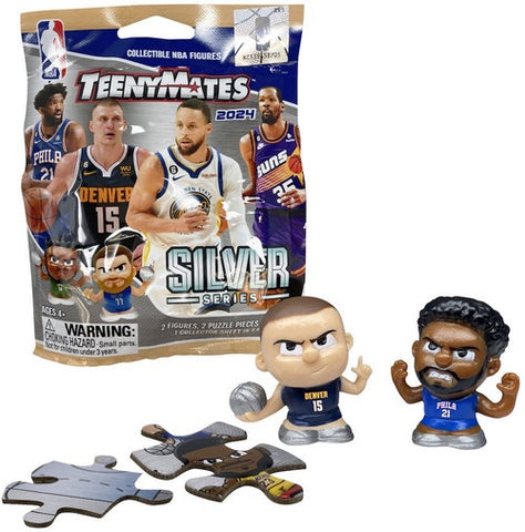 2024 NBA Teenymate Collectible Figures Silver Series (1 Random Blind Bag)