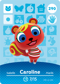 290 Caroline Authentic Animal Crossing Amiibo Card - Series 3