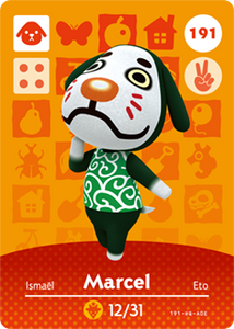 191 Marcel Authentic Animal Crossing Amiibo Card - Series 2