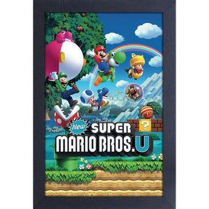 NEW SUPER MARIO BROS U LEVEL BROS New Super Mario Bros U Game Cover Art 11″ x 17″ Framed Print [Pyramid America]MED PRINT 11″x17″