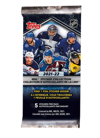 2021-22 Topps Hockey Sticker Pack (5 Stickers Per Pack)