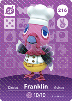 216 Franklin SP Authentic Animal Crossing Amiibo Card - Series 3