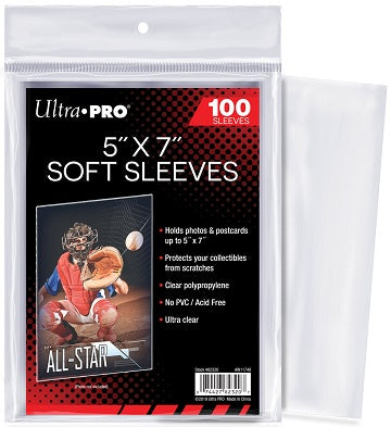 Ultra Pro - 5" x 7" Photo Size Soft Sleeves - 100ct