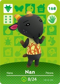 168 Nan Authentic Animal Crossing Amiibo Card - Series 2