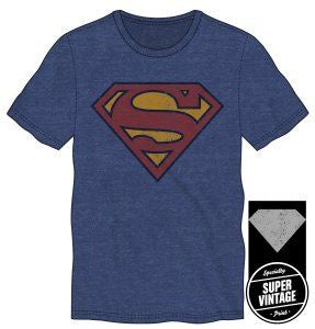 SUPERMAN - Classic S Logo Men's Blue Tee T-shirt