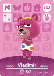 132 Vladimir Authentic Animal Crossing Amiibo Card - Series 2