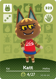 323 Katt Authentic Animal Crossing Amiibo Card - Series 4