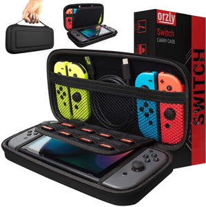 Orzly Carry Case for Nintendo Switch - BLACK Protective Hard Portable Travel Carry Case Shell Pouch for Nintendo Switch Console & Accessories