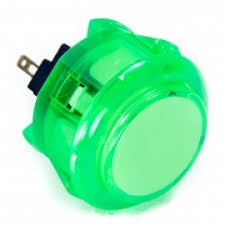 Sanwa Denshi OBSC-30 Translucent Clear 30mm Snap-in Push Button (Green)