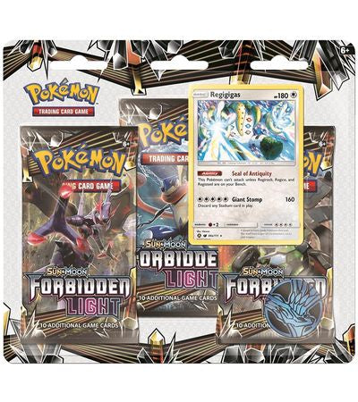 Pokemon 2x Forbidden Light & 1x Burning Shadows - 3 Pack Blister - Regigigas