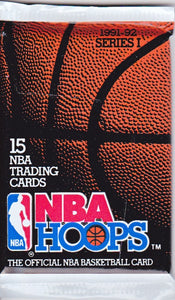 1991-92 NBA Hoops Series 1 Basketball Wax Pack (15 Cards Per Pack)