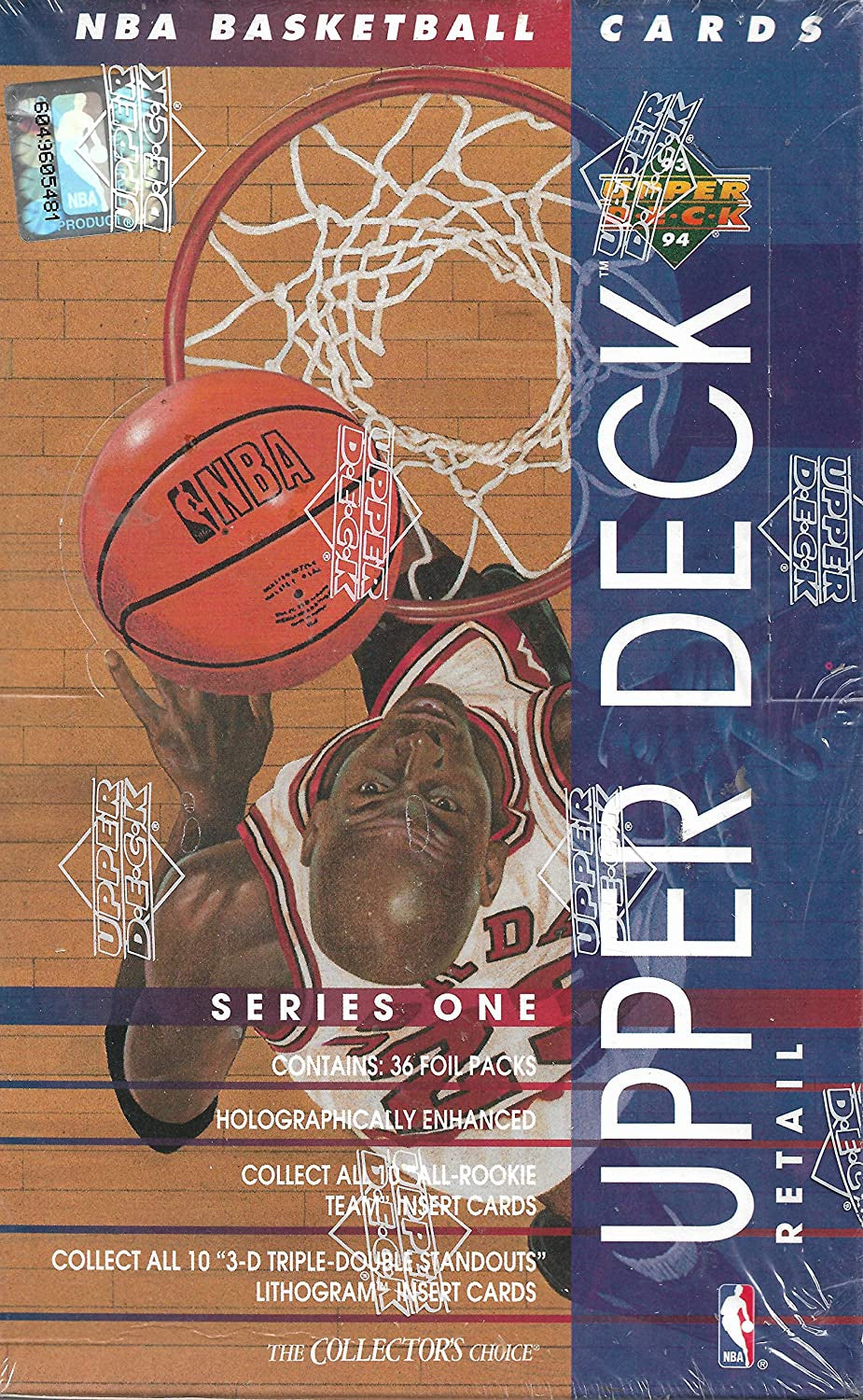 1993-94 Upper Deck Series 1 NBA Basketball Hobby Box (36 Packs per Box) (Michael Jordan on Packaging)