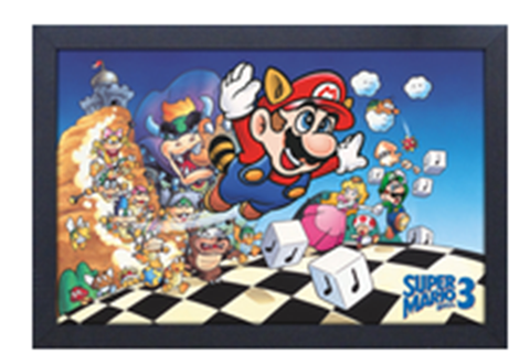 SUPER MARIO BROS 3 ANIMATE CHARACTER GROUP FRAMED PRINT 11" X 17"