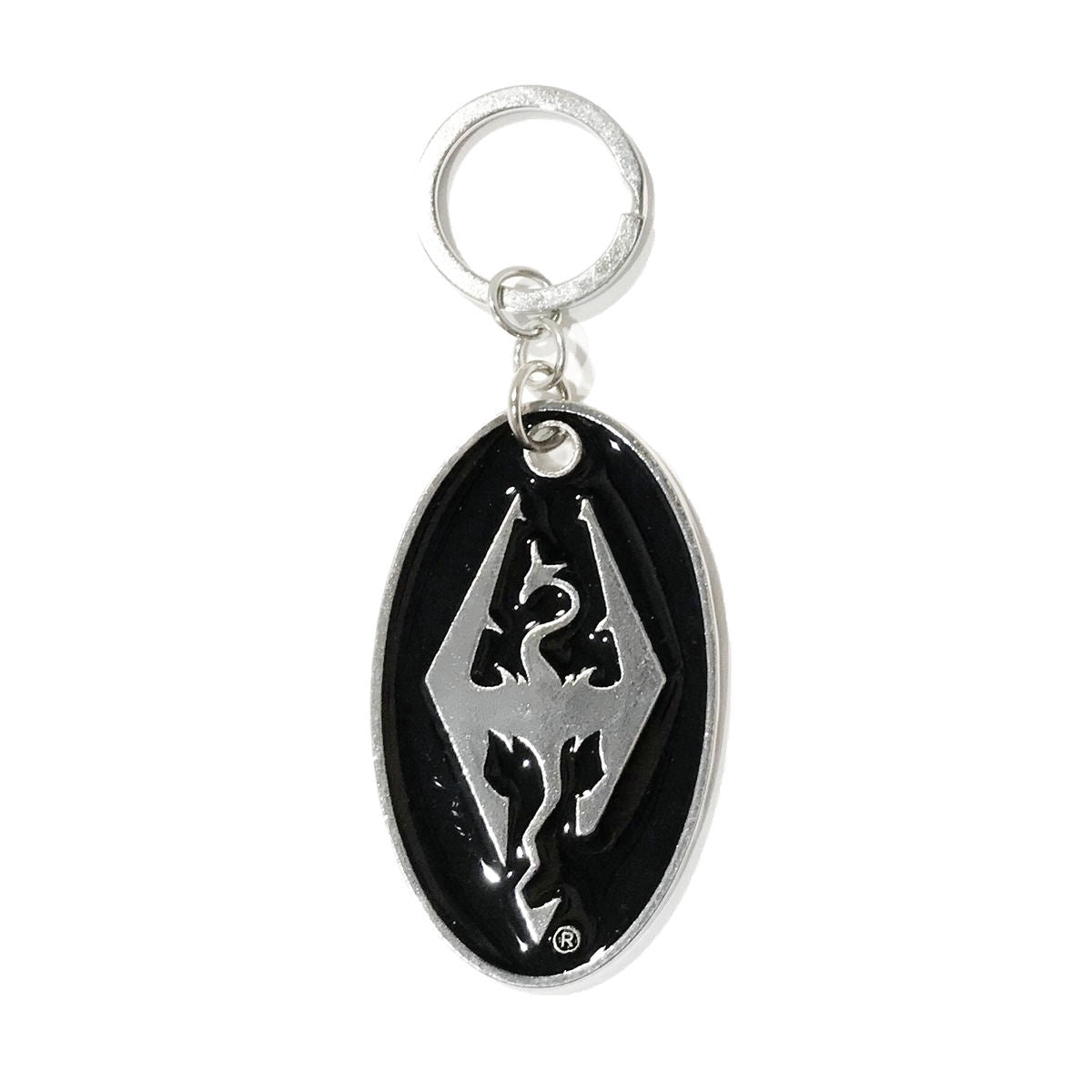 SKYRIM - Oval Enameled Metal Dragon Keychain