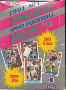 1991 NFL Pacific Plus Series 1 Pro Football Premier Edition Box (36 Foil Wrapped Packs, No Factory Seal)