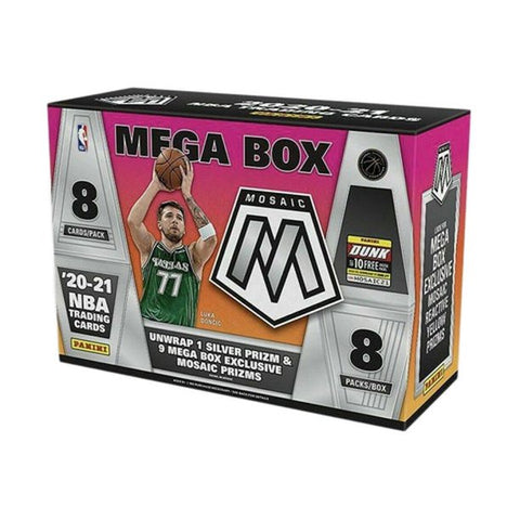 2020-21 Panini Mosaic Basketball 64-Card Mega Box (Green Fluorescent Prizms!) (Box Wear)