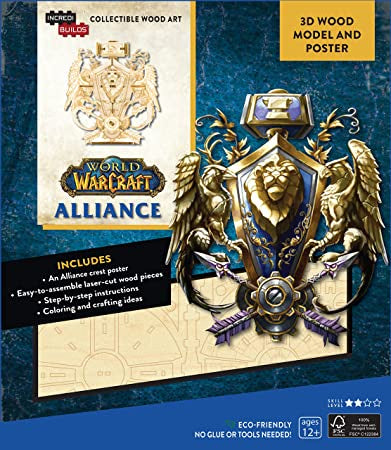 World of Warcraft Alliance 3D Wood Model and Poster Collectible Wood Art Incredi Builds