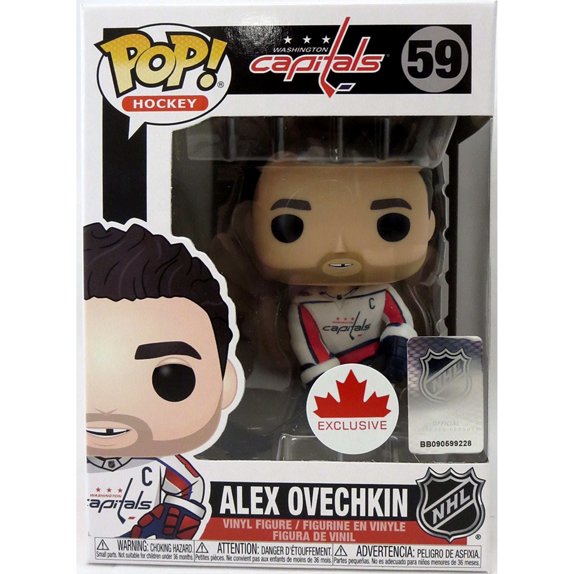 Funko POP! NHL: Alexander Ovechkin - #59 - Canadian Exclusive (Washington Capitals White Away Jersey) Vinyl Figure (Box Wear)