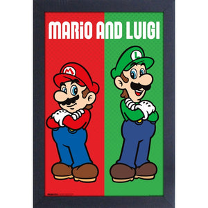 Super Mario Bros Mario & Luigi Bros 11″x17″ Framed Print [Pyramid America]