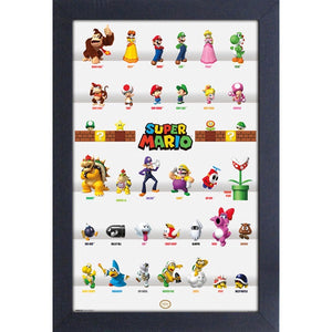 Super Mario Character Roster 11″x17″ Framed Print [Pyramid America]