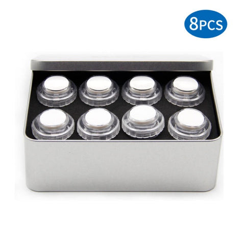 Qanba Gravity Clear Colour 30mm Screw-In Mechanical Pushbutton (C02 Clear White) (8 Piece Set in Metal Container)