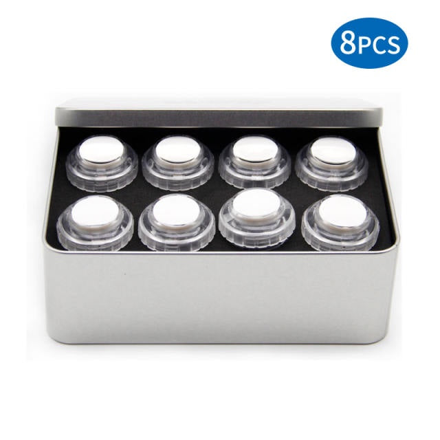 Qanba Gravity Solid Colour 30mm Screw-In Mechanical Pushbutton (A01 White) (8 Piece Set in Metal Container)
