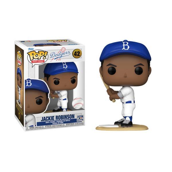 Funko POP! Sports Legends Baseball: Los Angeles Dodgers White Jersey - Jackie Robinson (Batter) #42 Vinyl Figure