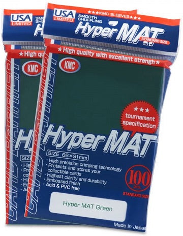 KMC Card Barrier - Standard Size - Hyper Mat Sleeves 100ct - Green
