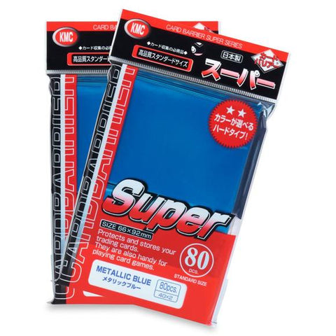 KMC Card Barrier - Standard Size - Super Series Sleeves 80ct - Metallic Blue