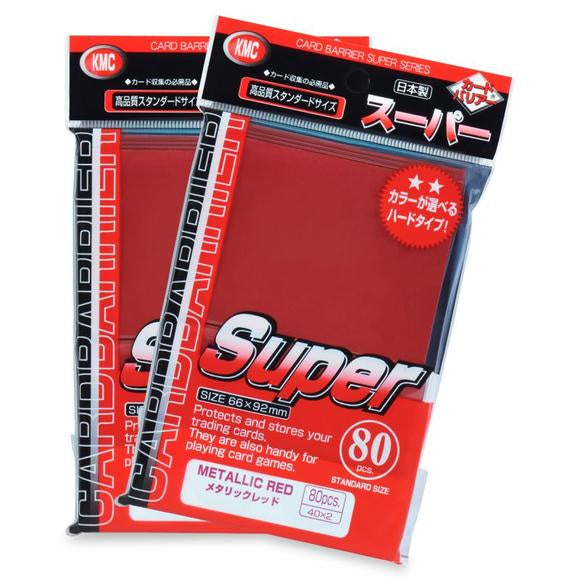 KMC Card Barrier - Standard Size - Super Series Sleeves 80ct - Metallic Red