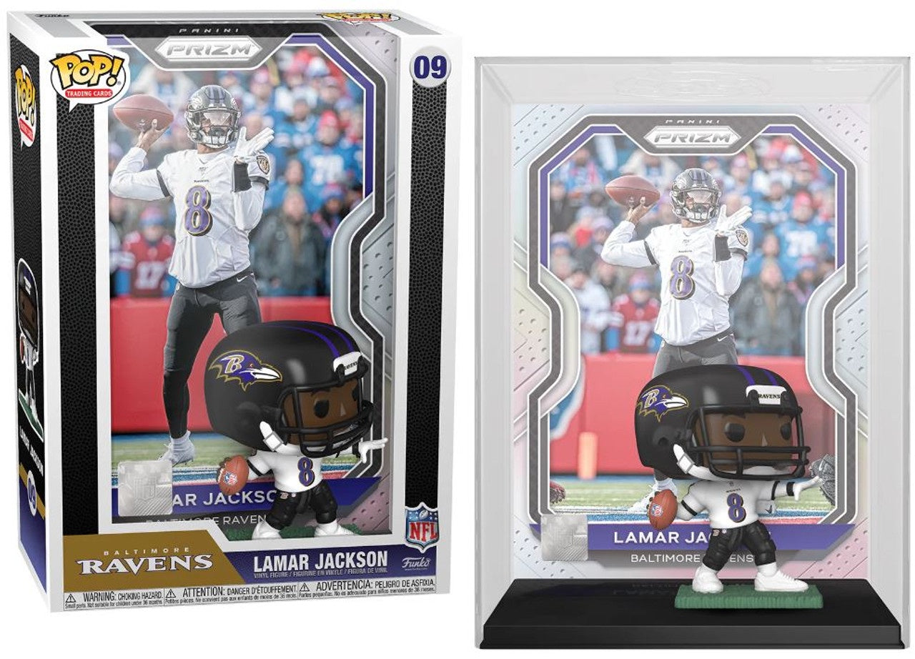 Funko POP! Trading Cards: Panini Prizm Baltimore Ravens White Jersey - Lamar Jackson #6 Vinyl Figure