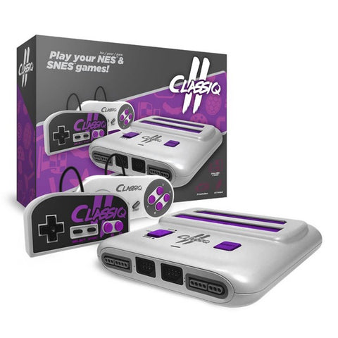 Classiq 2 AV Version Grey & Purple NES & SNES System [Old Skool]