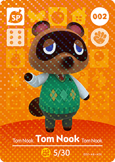 002 Tom Nook SP Authentic Animal Crossing Amiibo Card - Series 1