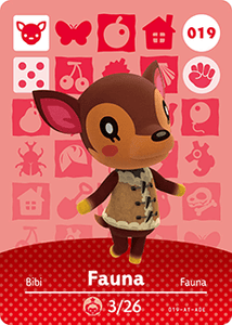 019 Fauna Animal Crossing Amiibo Card - Series 1