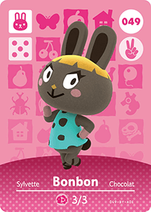 049 Bonbon Authentic Animal Crossing Amiibo Card - Series 1