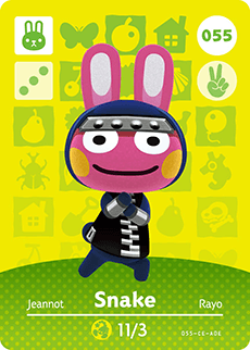055 Snake Authentic Animal Crossing Amiibo Card - Series 1