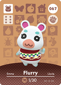 067 Flurry Authentic Animal Crossing Amiibo Card - Series 1