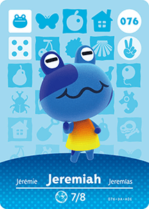 076 Jeremiah Authentic Animal Crossing Amiibo Card - Series 1