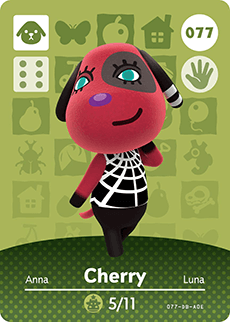077 Cherry Authentic Animal Crossing Amiibo Card - Series 1