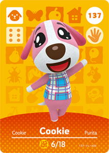 137 Cookie Authentic Animal Crossing Amiibo Card - Series 2