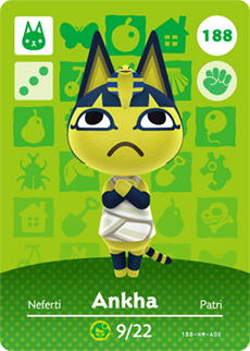 188 Ankha Authentic Animal Crossing Amiibo Card - Series 2