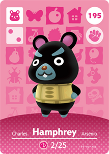 195 Hamphrey Authentic Animal Crossing Amiibo Card - Series 2