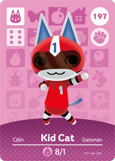 197 Kid Cat Authentic Animal Crossing Amiibo Card - Series 2