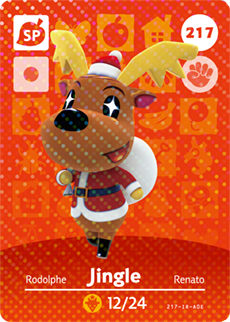217 Jingle SP Authentic Animal Crossing Amiibo Card - Series 3