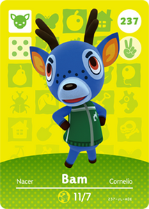 237 Bam Authentic Animal Crossing Amiibo Card - Series 3