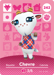 242 Chevre Authentic Animal Crossing Amiibo Card - Series 3
