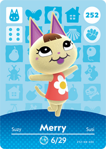 252 Merry Authentic Animal Crossing Amiibo Card - Series 3