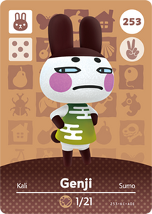 253 Genji Authentic Animal Crossing Amiibo Card - Series 3